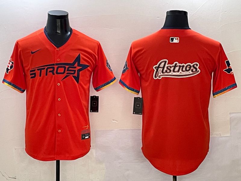 Men Houston Astros Blank Orange Fourth generation Joint Name Nike 2025 MLB Jersey style 10